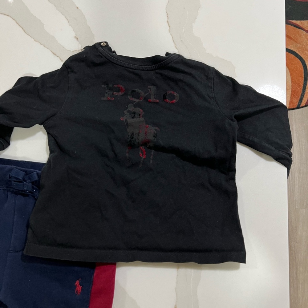 Polo by Ralph Lauren Black Kids Long Sleeve Shirt matching sets